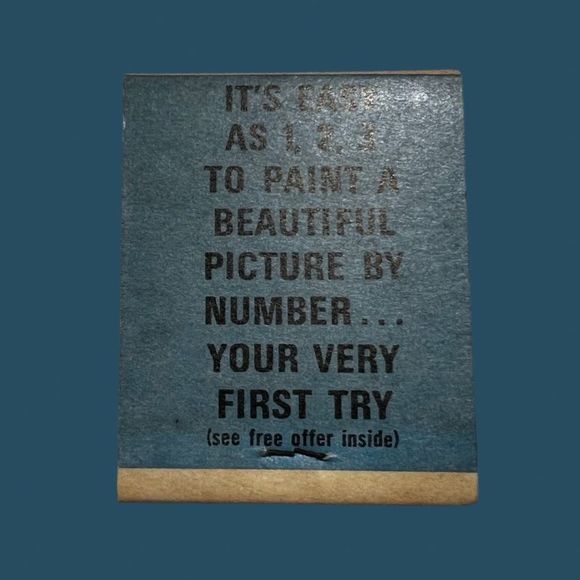 🐱🎨 RARE Vintage Cat Paint by Number Matchbook Unstruck - Picture 2 of 3